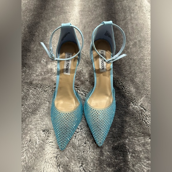 Steve Madden Blue Rhinestone Heels - Picture 2 of 7